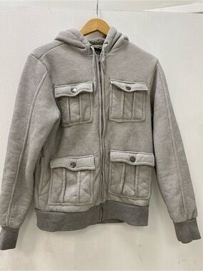 Helix Light Gray Sherpa Fleece Hoodie
